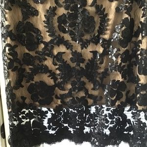 Elegant Black Lace Overlay Dress